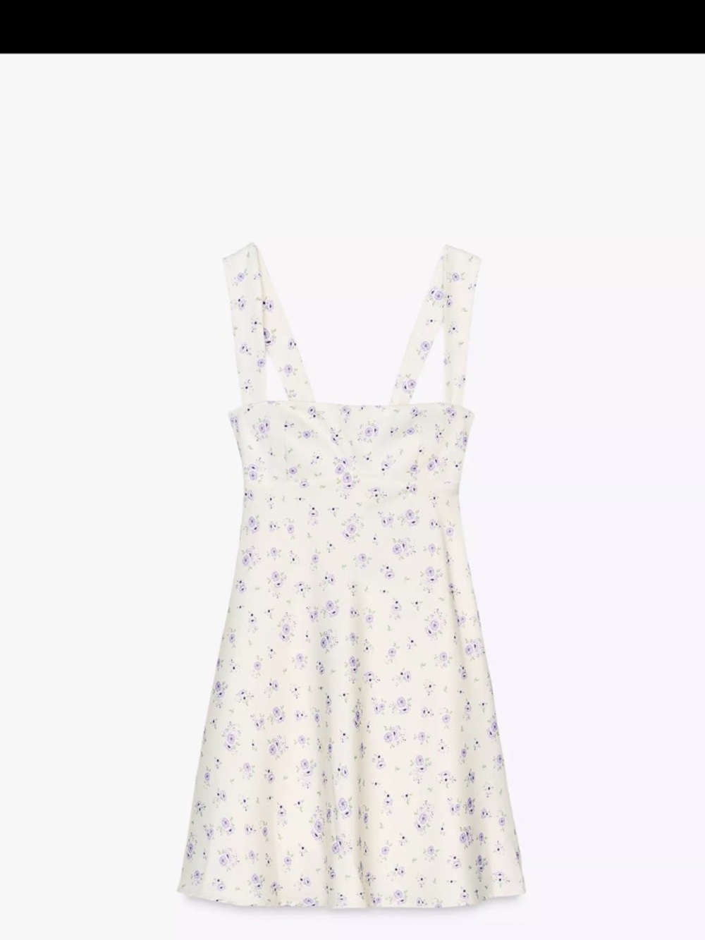 Zara White Mini Dress with Lavender Floral Print